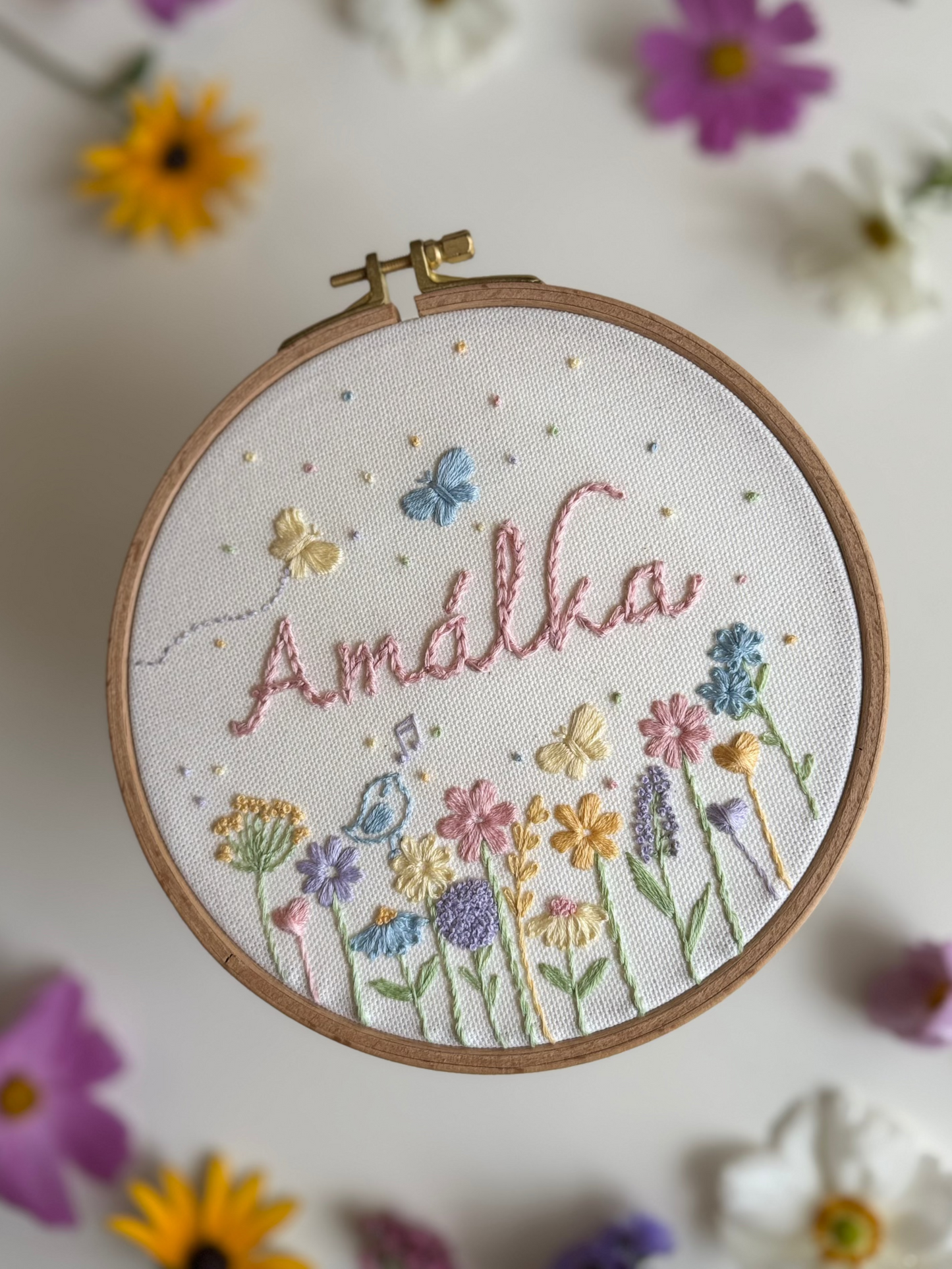Vyšívací sada - Wildflowers & Name - pasteLOVE
