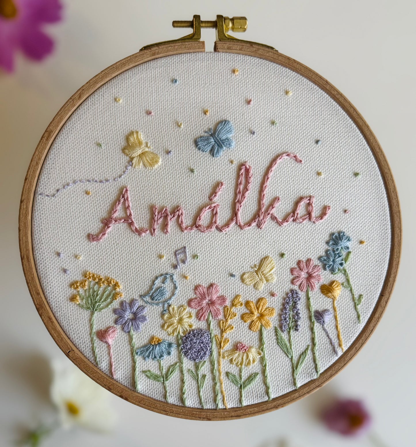 Vyšívací sada - Wildflowers & Name - pasteLOVE