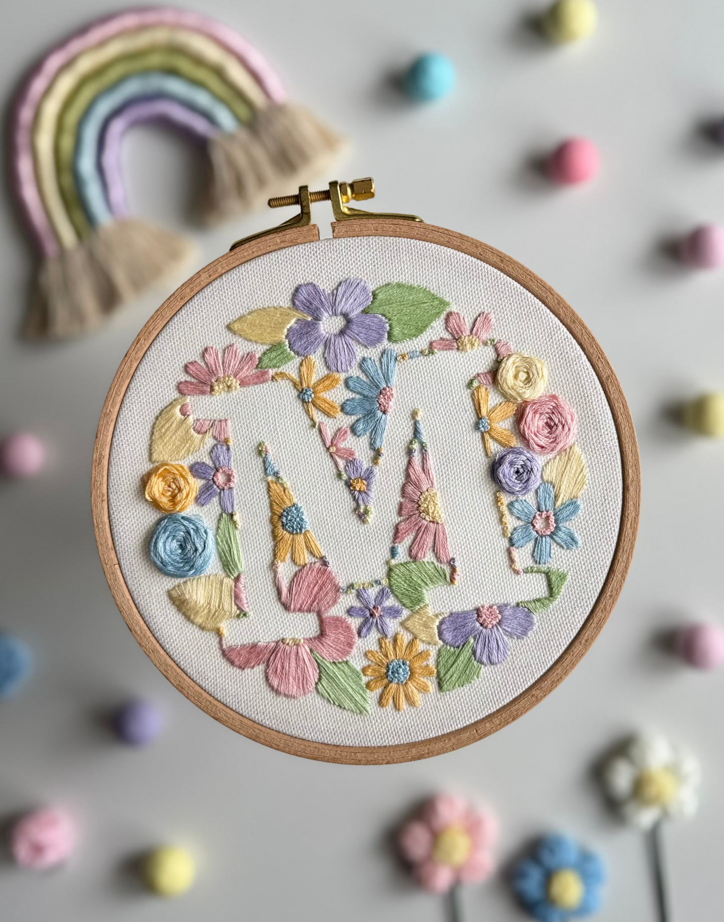 Vyšívací sada - Floral Initial - pasteLOVE